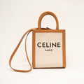 CELINE Mini Vertical Cabas Canvas/Leather Handbag