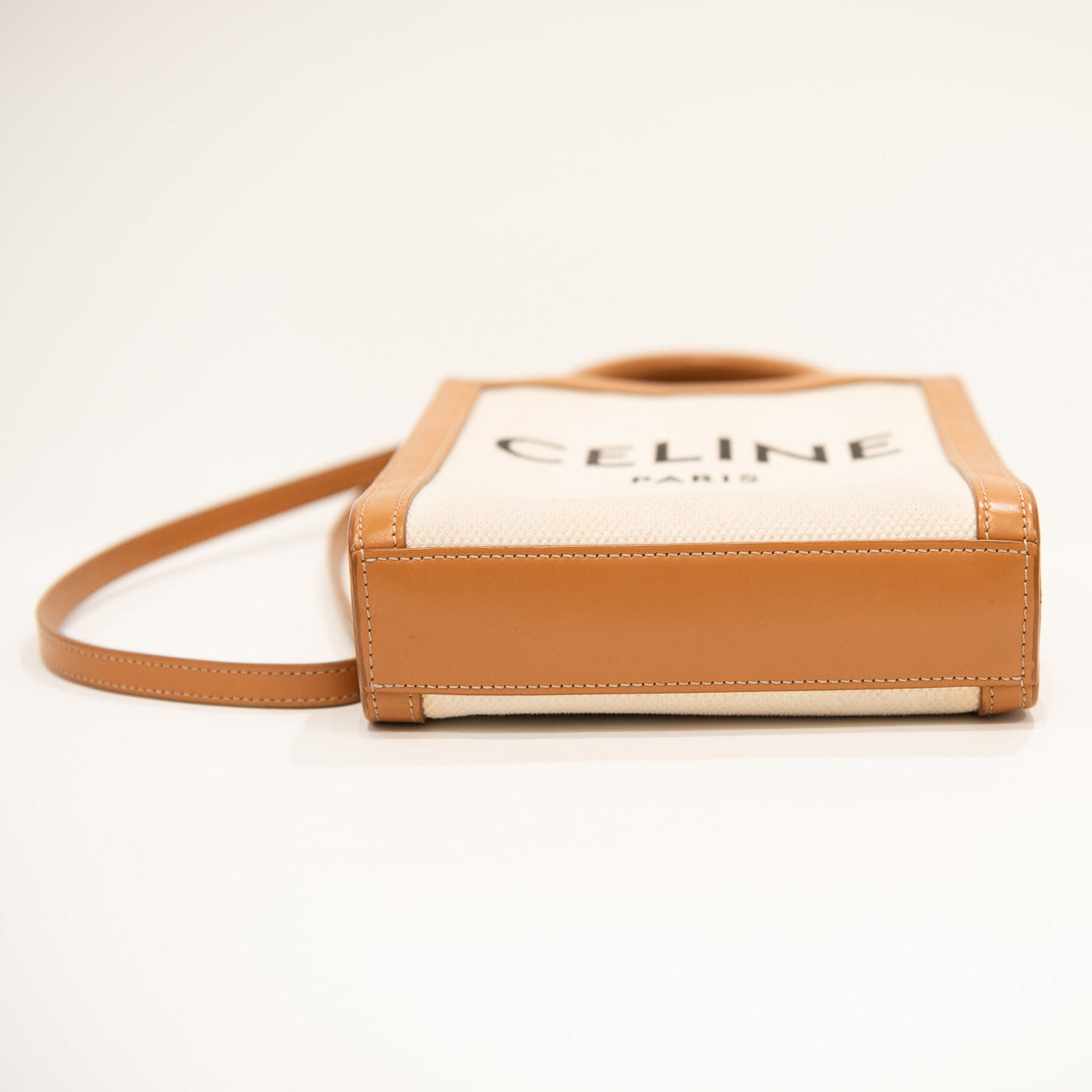 CELINE Mini Vertical Cabas Canvas/Leather Handbag