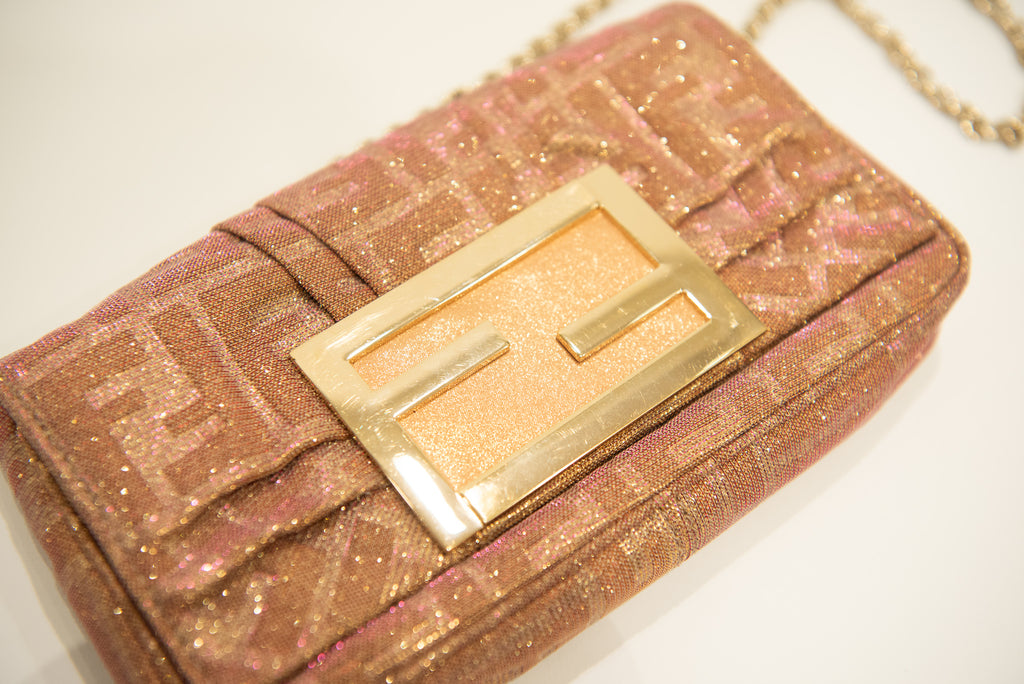 FENDI Zucca Lurex Fabric Mia Pochette Handbag (’06)