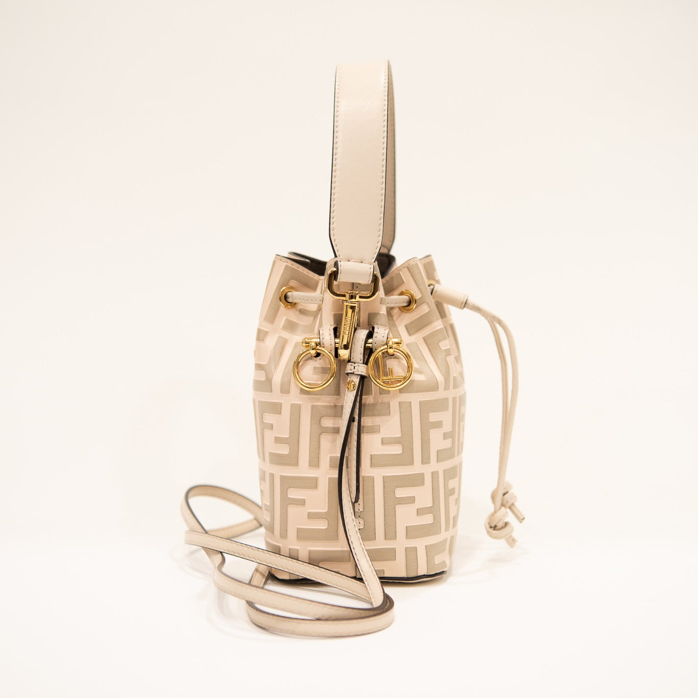 FENDI Mon Tresor Embossed Leather Mini Bucket Bag ('22)