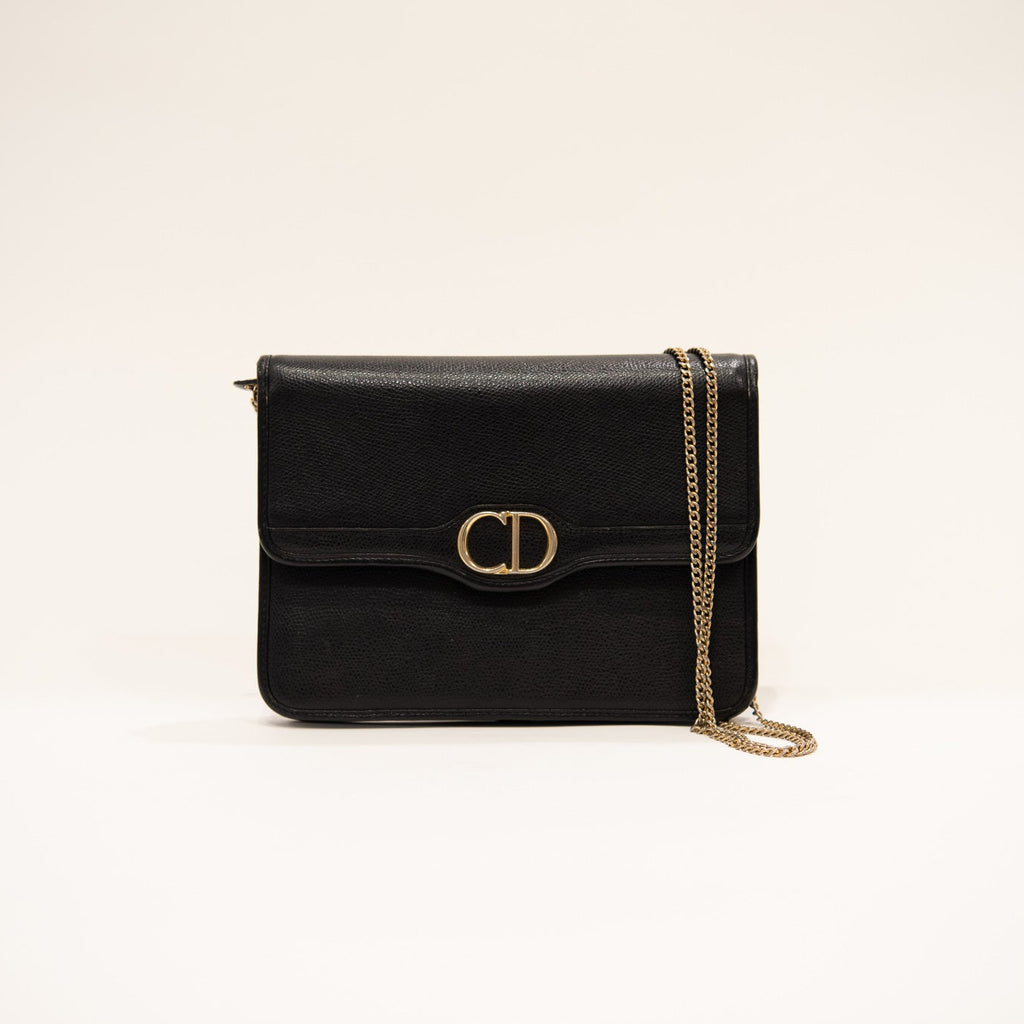 CHRISTIAN DIOR Chain Crossbody Leather Handbag