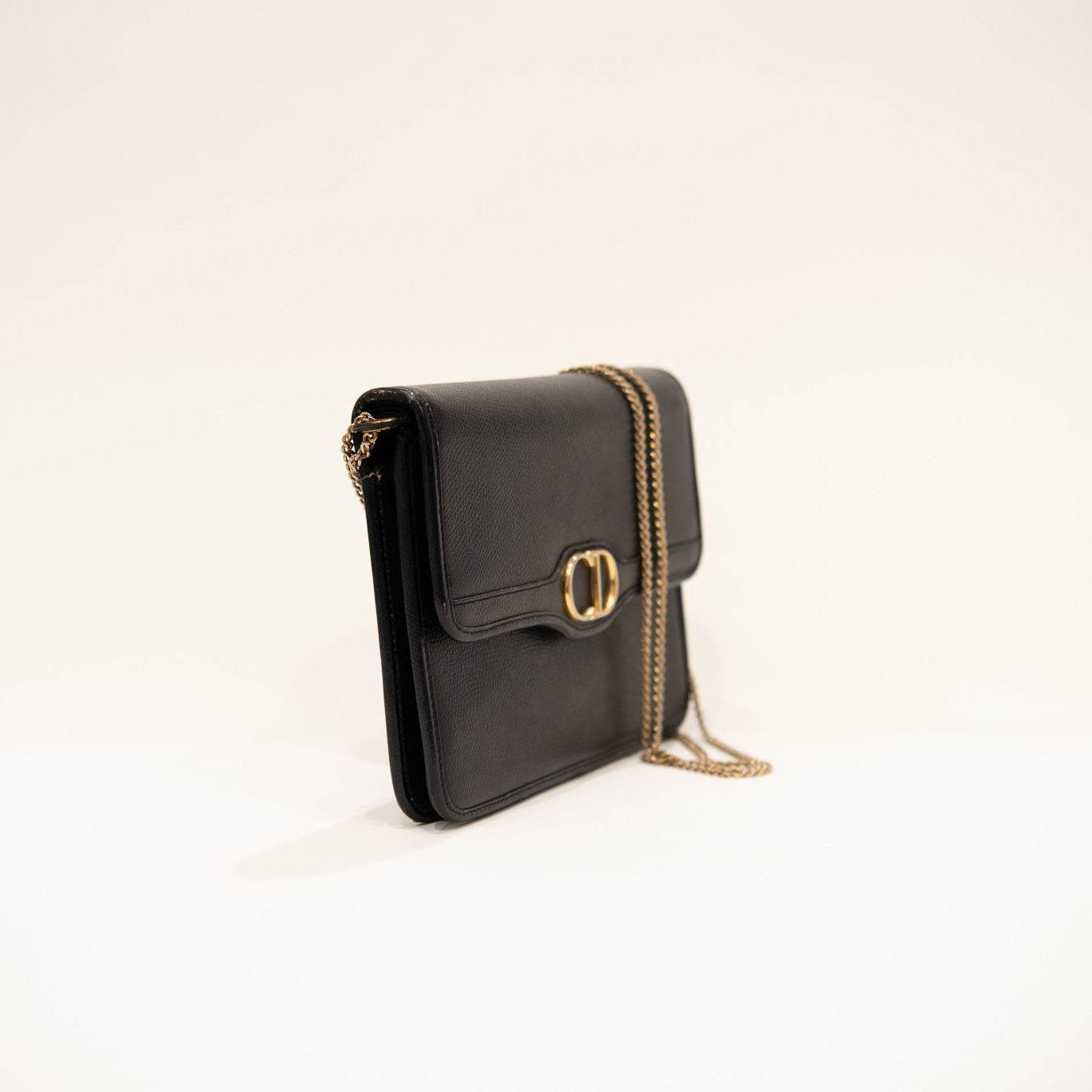 CHRISTIAN DIOR Chain Crossbody Leather Handbag