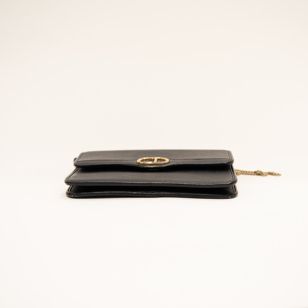 CHRISTIAN DIOR Chain Crossbody Leather Handbag