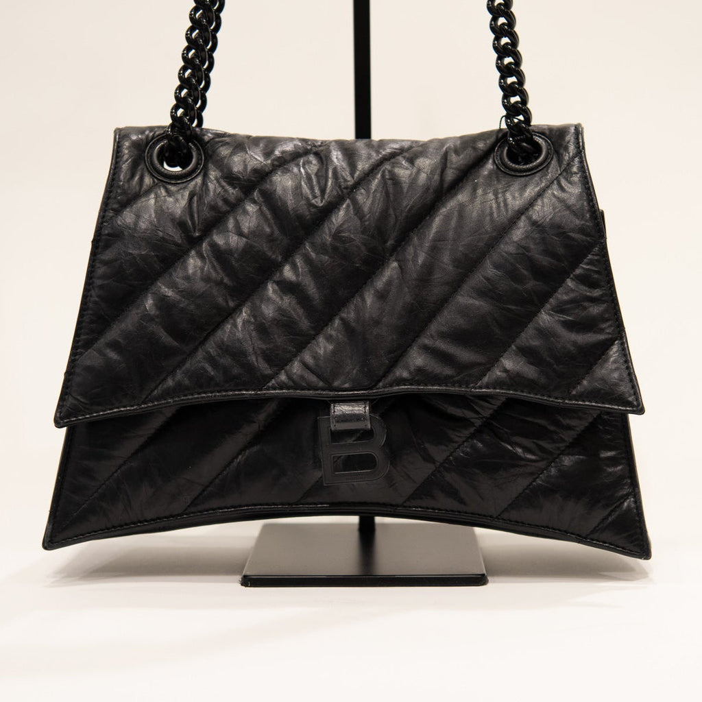 BALENCIAGA Crush Quilted Leather Shoulder Bag