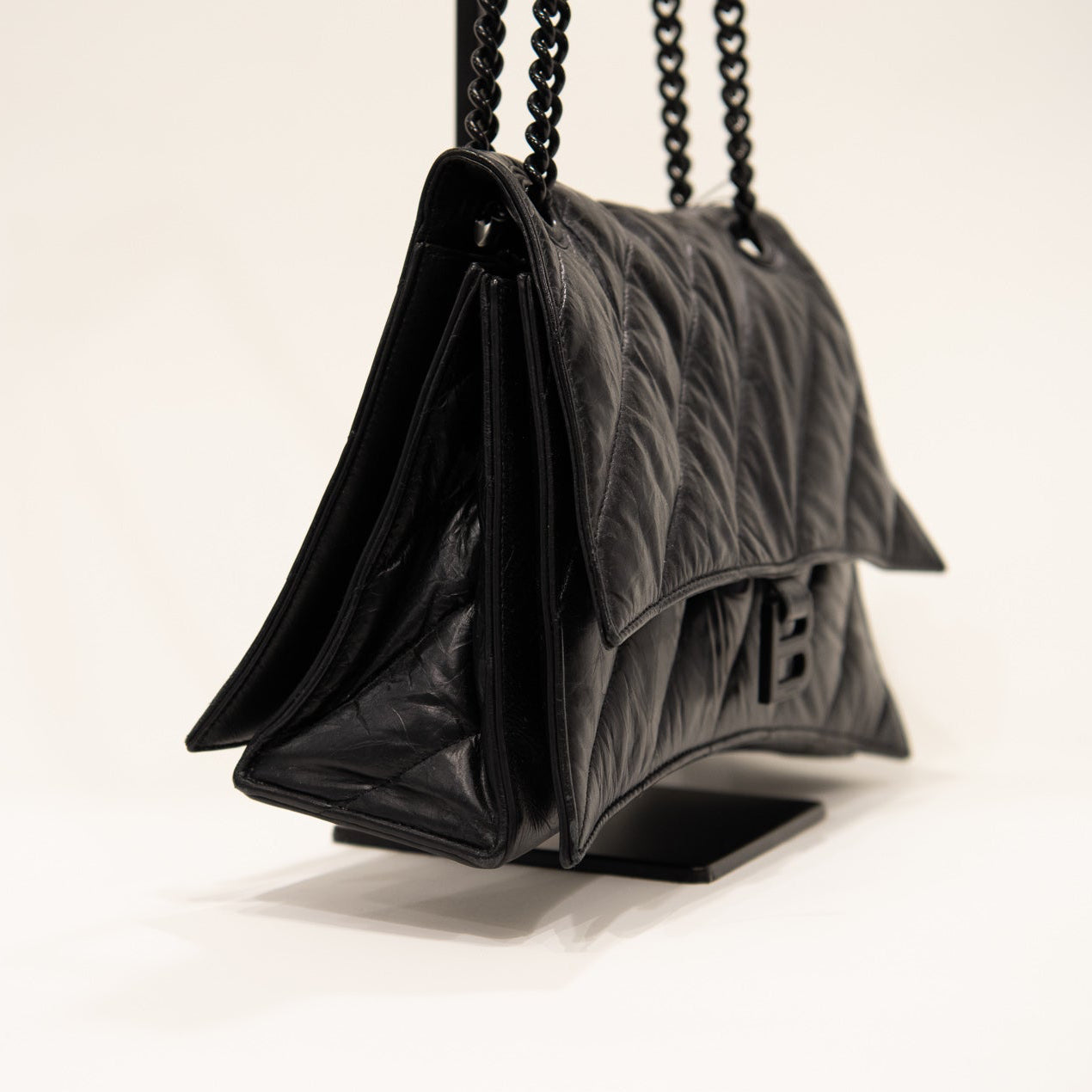 BALENCIAGA Crush Quilted Leather Shoulder Bag