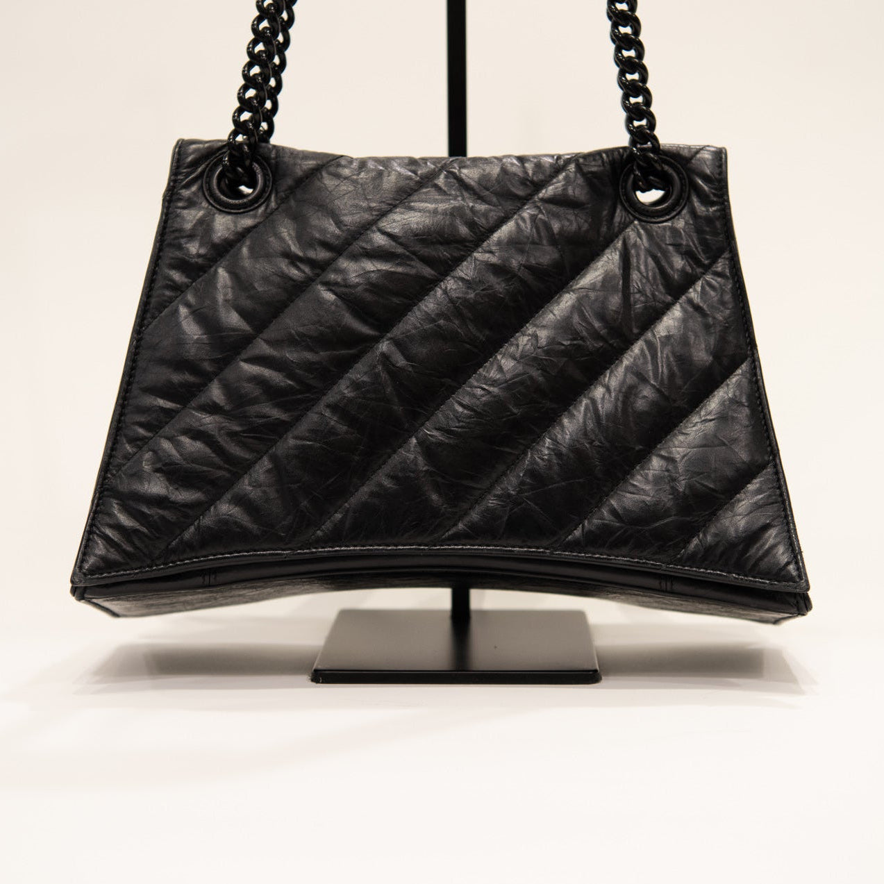 BALENCIAGA Crush Quilted Leather Shoulder Bag