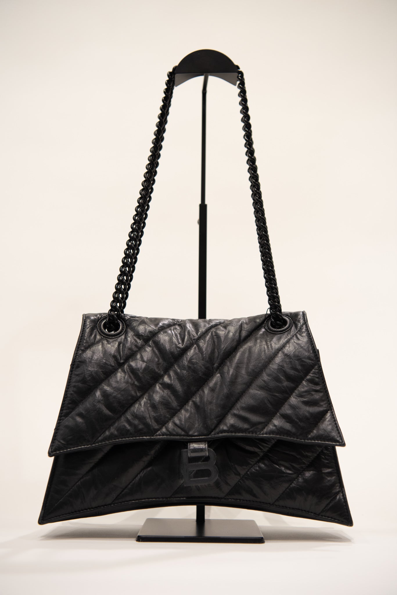 BALENCIAGA Crush Quilted Leather Shoulder Bag