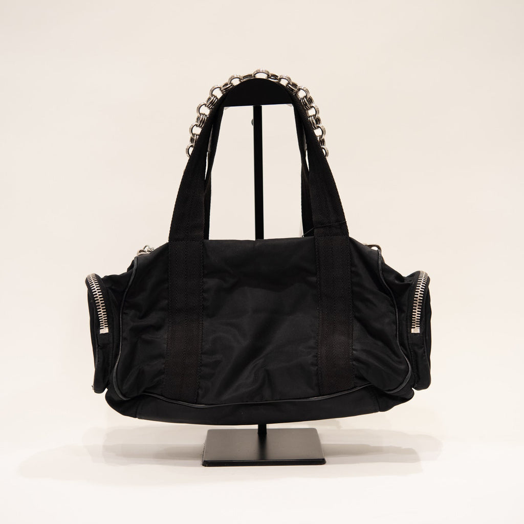 PRADA Chain Nylon Frame Handbag