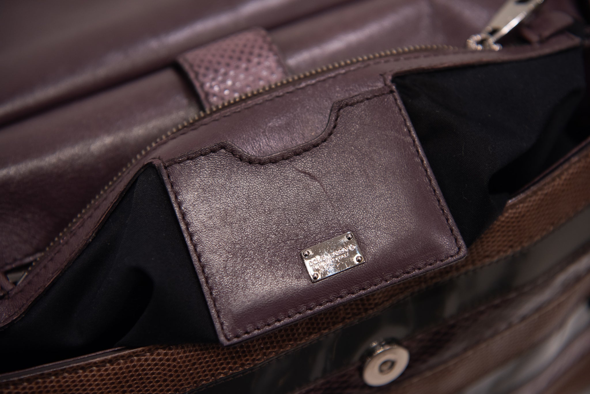 DOLCE & GABBANA Miss Sicily Python Leather Shoulder Bag