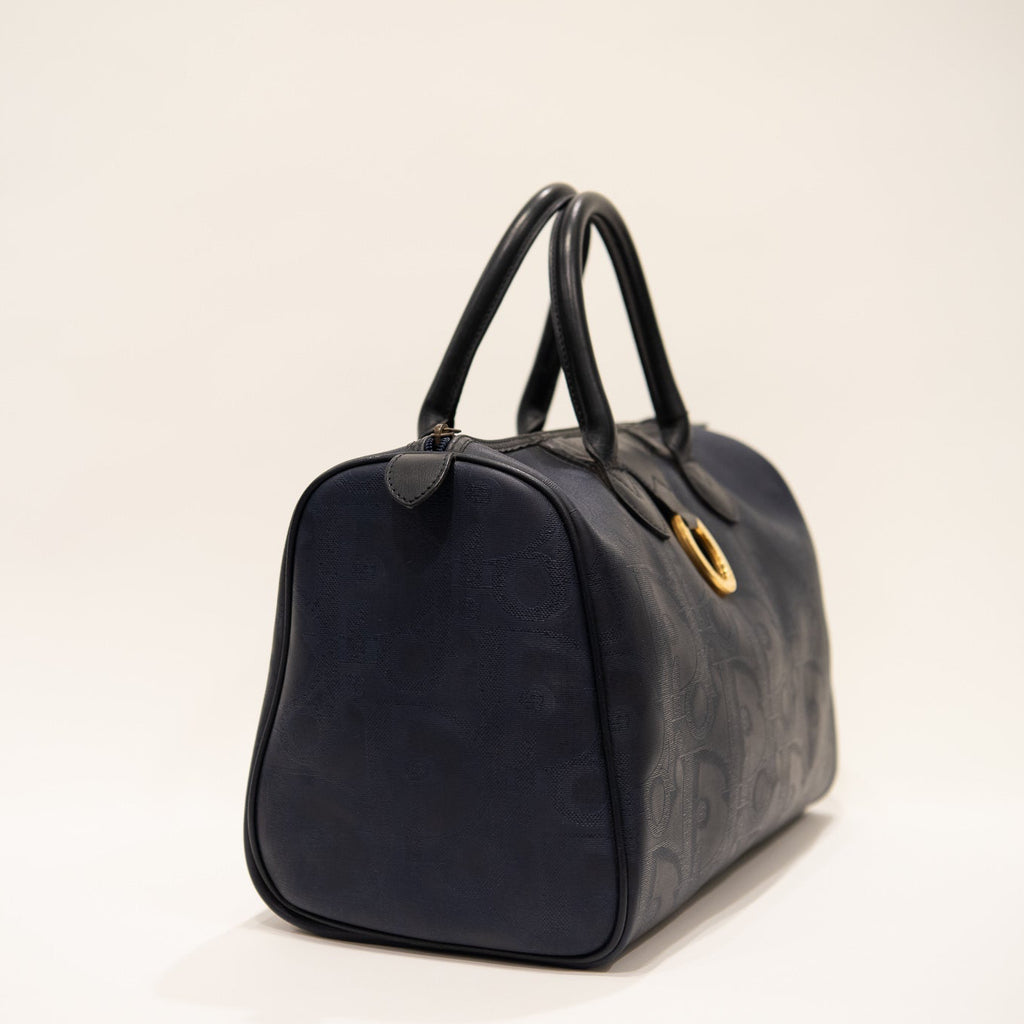 CHRISTIAN DIOR Coated Fabric Boston Bag