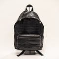 SAINT LAURENT Croc Embossed Leather Backpack