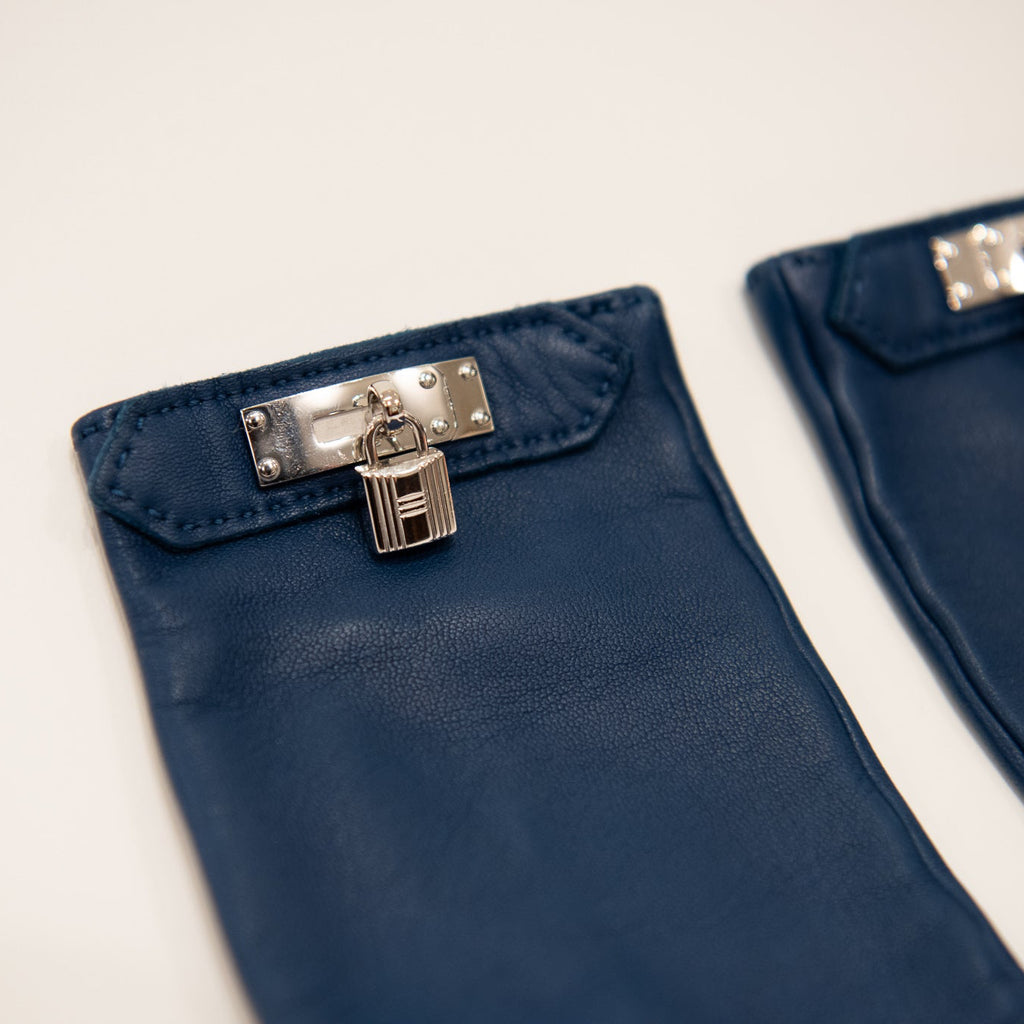 HERMES Lambskin Leather Gloves