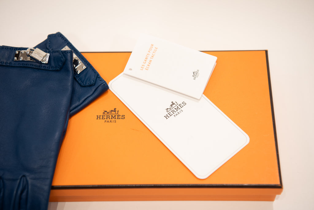HERMES Lambskin Leather Gloves