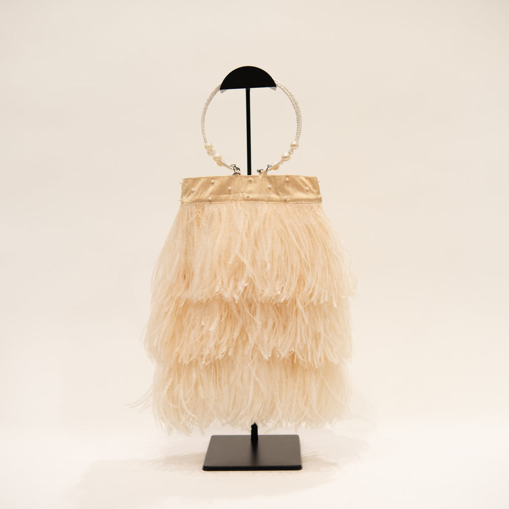 MARYSIA Ostrich Feather Beaded Handbag