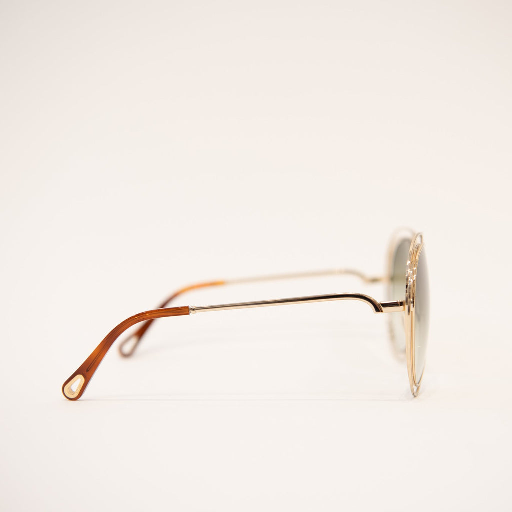 CHLOE CE134S Double-Bridge Oversized Aviator Sunglasses