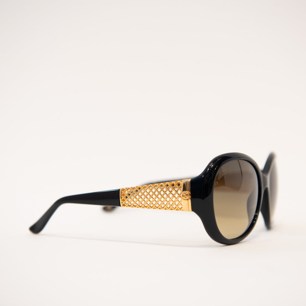 GUCCI 3693/S Gold Plated Arms Oversized Butterfly Sunglasses