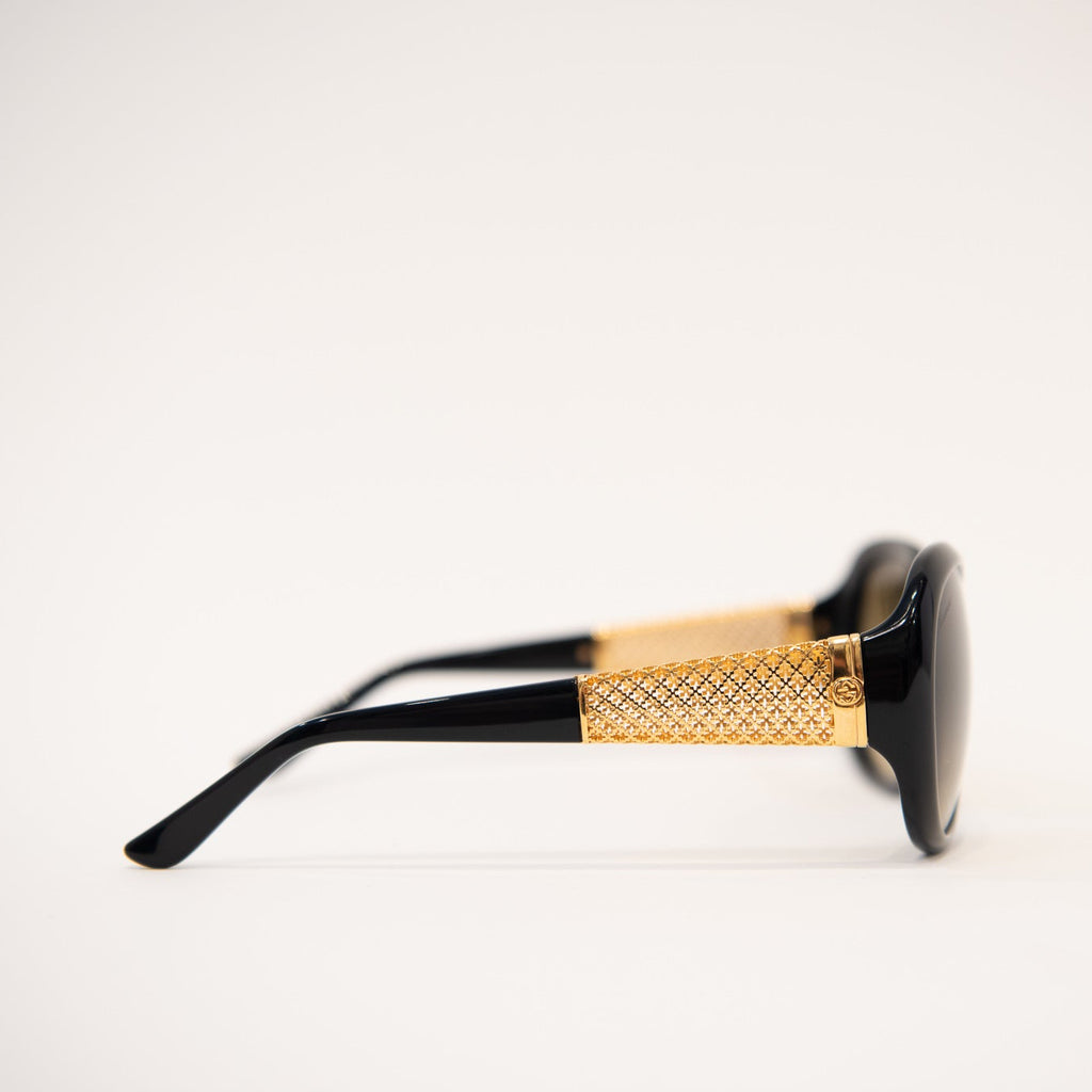 GUCCI 3693/S Gold Plated Arms Oversized Butterfly Sunglasses