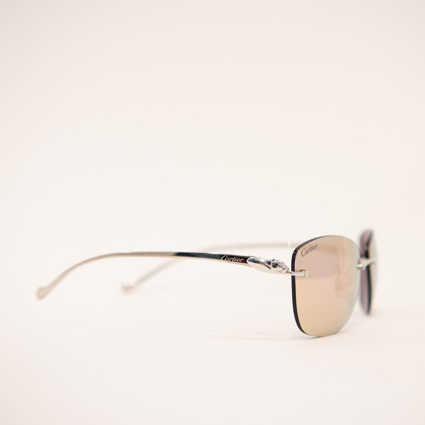 CARTIER Panthere Rimless Sunglasses