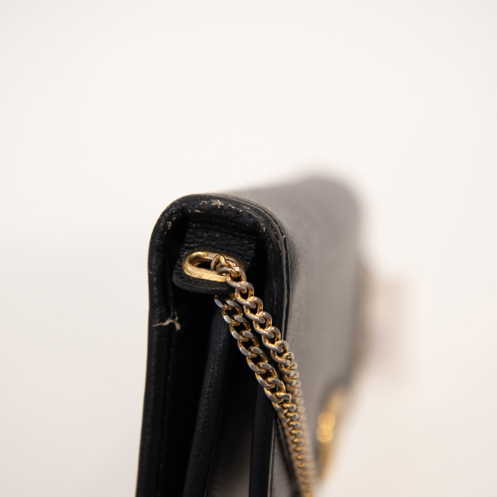 CHRISTIAN DIOR Chain Crossbody Leather Handbag